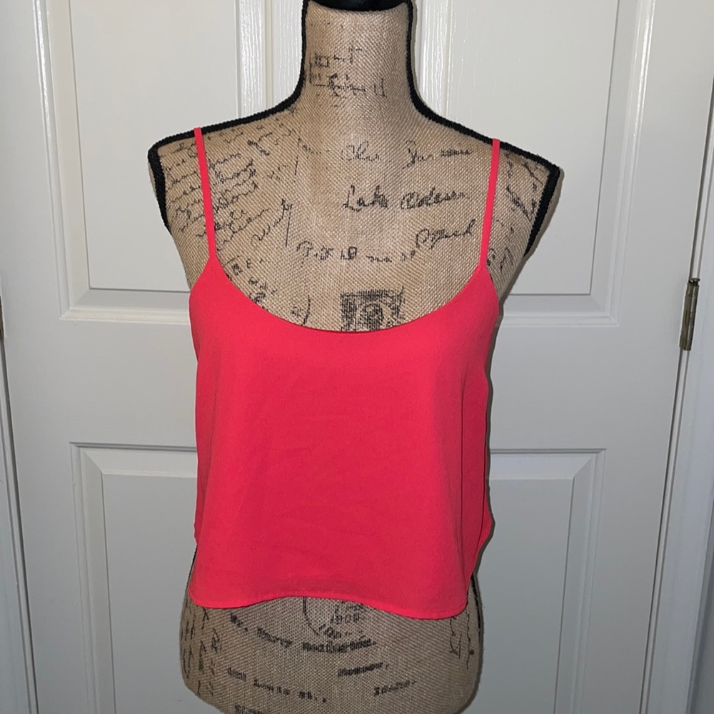 Express red soft tank top crop top sexy top *FLAW* summer cute flowy